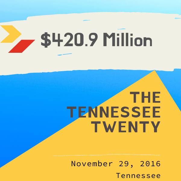 The Tennessee Twenty - Powerball Syndicate Winners - $420 Million
